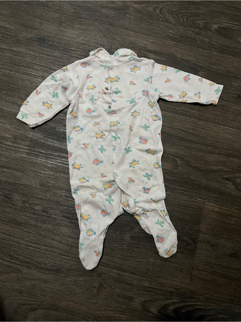 Baby White Footed One-Piece with Pastel Animal Print